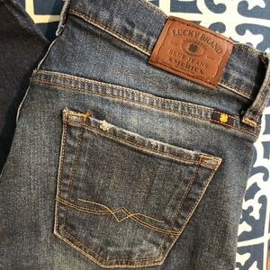 Lucky Brand cigarette jeans.